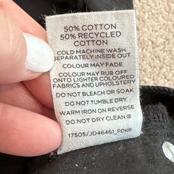 Glassons Jeans Asymmetrical Crossover Waist Straight Black Distressed Goth Sz 10 - Picture 16 of 16